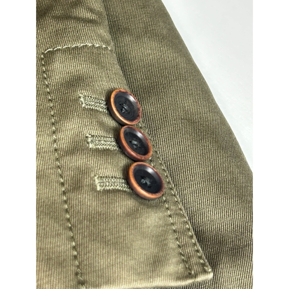 Banana Republic Mens 40S Olive Green Cotton Linen Safari Blazer Field Jacket - Picture 14 of 16